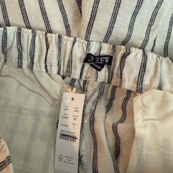 J.Crew Harbor pant in striped linen NWT Size L - Picture 7 of 10